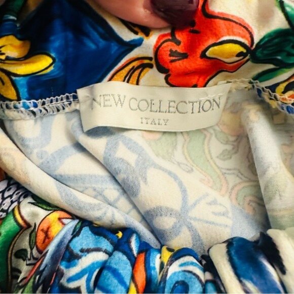 New Collection Italy Mosaic Tile Print Halter Maxi Dress Multicolor Size Small - Picture 8 of 10